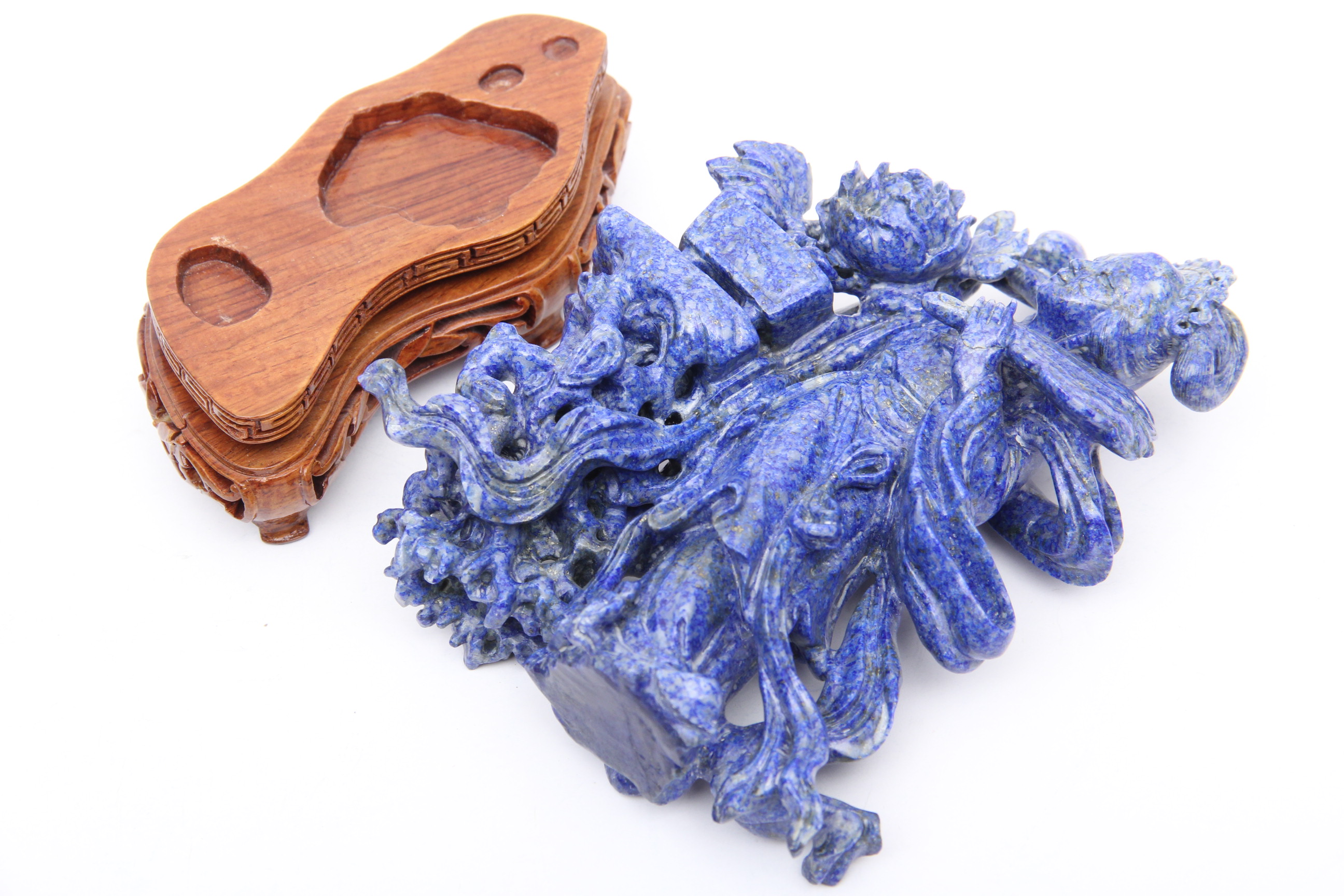 Chinese Carved Lapis Lazuli Sculpture of Yang Guifei