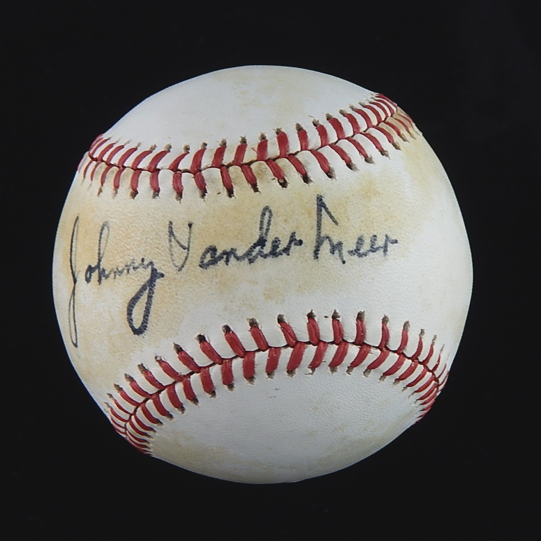 Johnny Vandermeer Signed Baseball