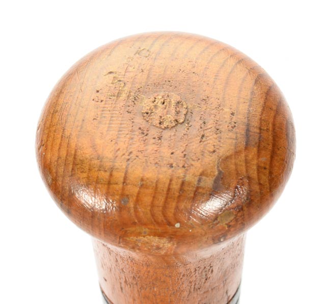 Hand Painted Folk Art Baseball Bat With Image Of A Ball Player