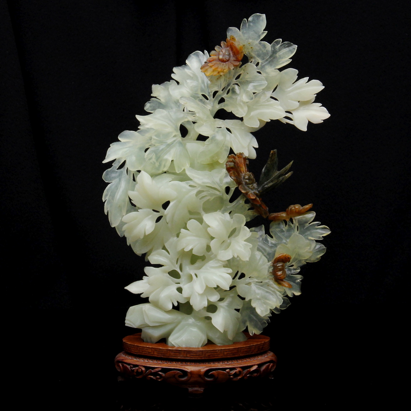 Intricate Chinese Carved Jade Sculpture