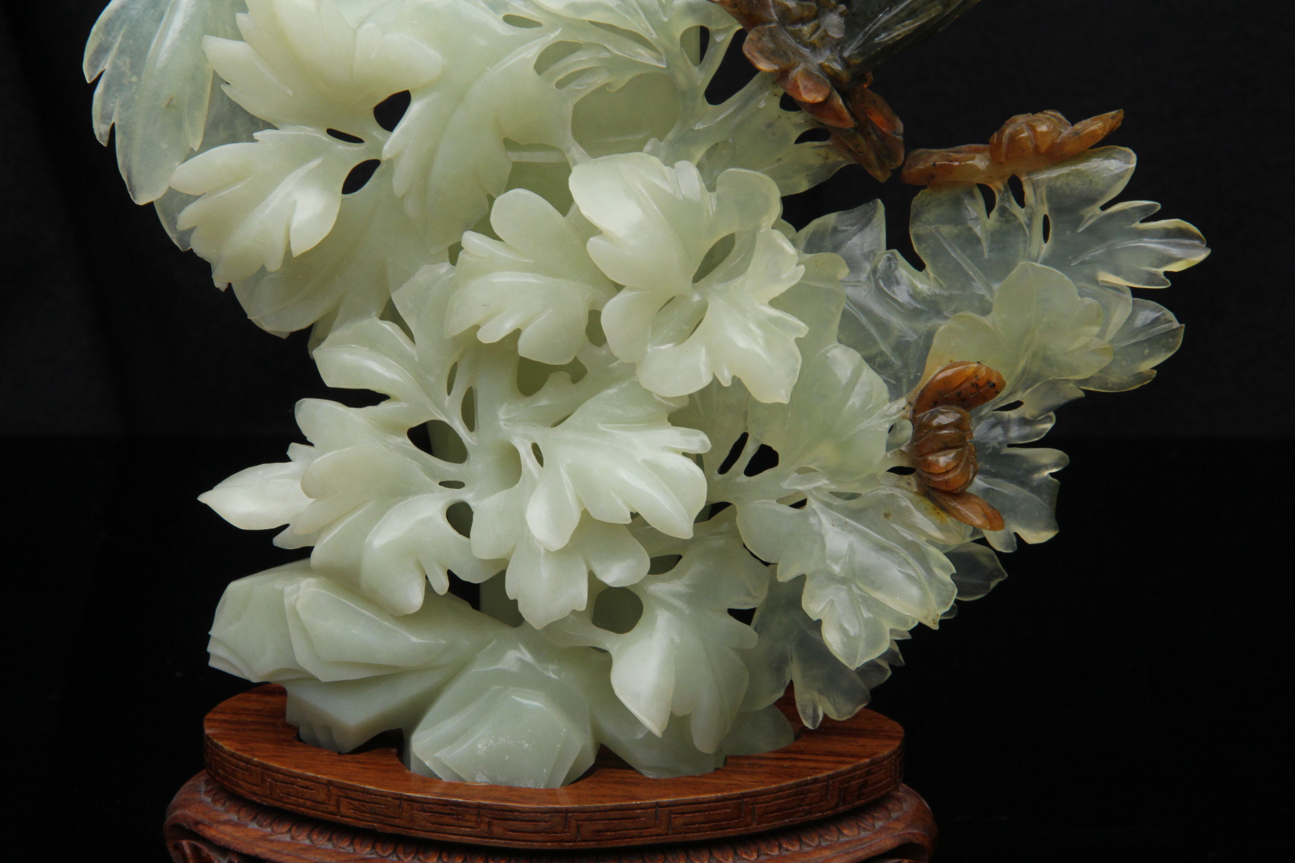 Intricate Chinese Carved Jade Sculpture