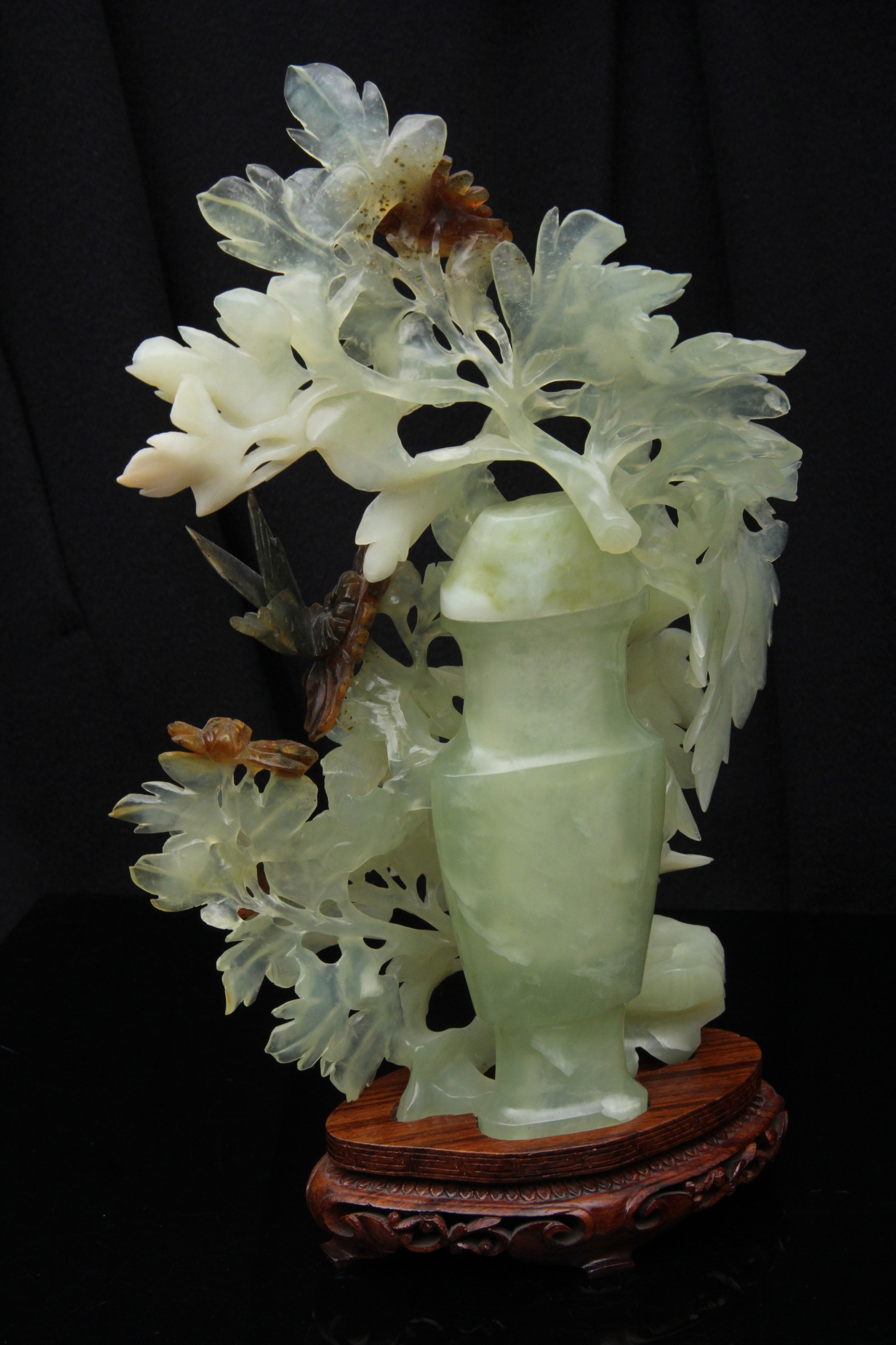 Intricate Chinese Carved Jade Sculpture