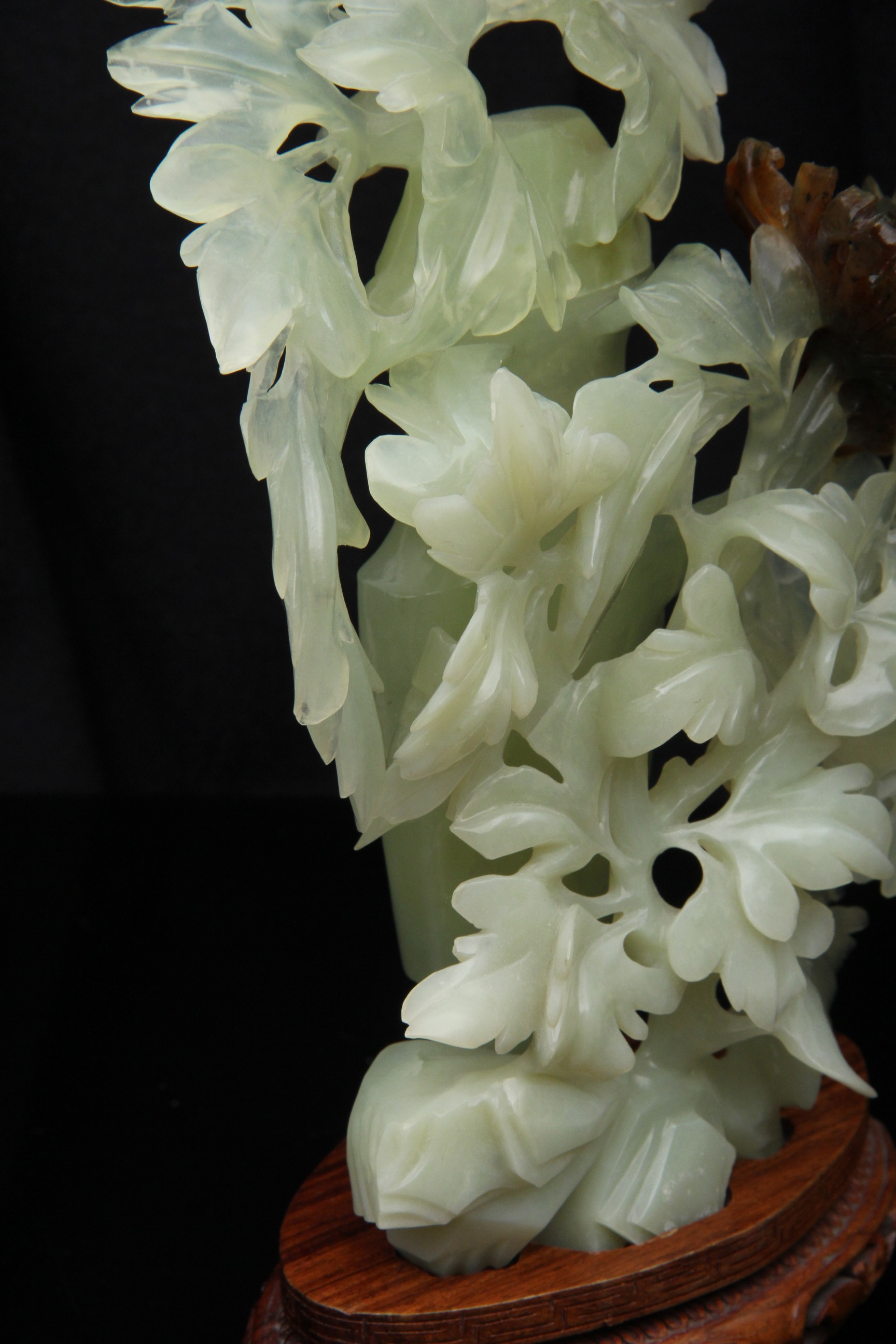 Intricate Chinese Carved Jade Sculpture