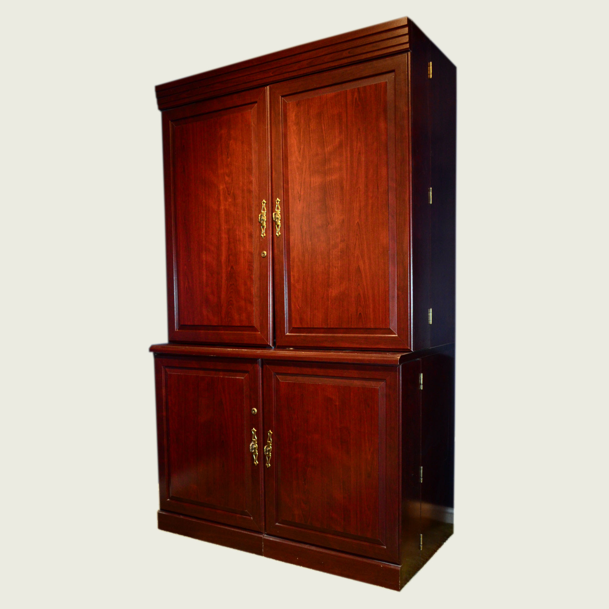Cherry Home Office Workstation Armoire