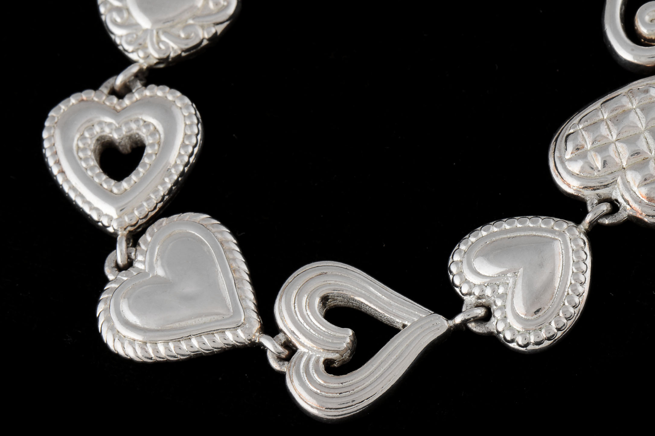 Sterling Silver Heart Link Bracelet