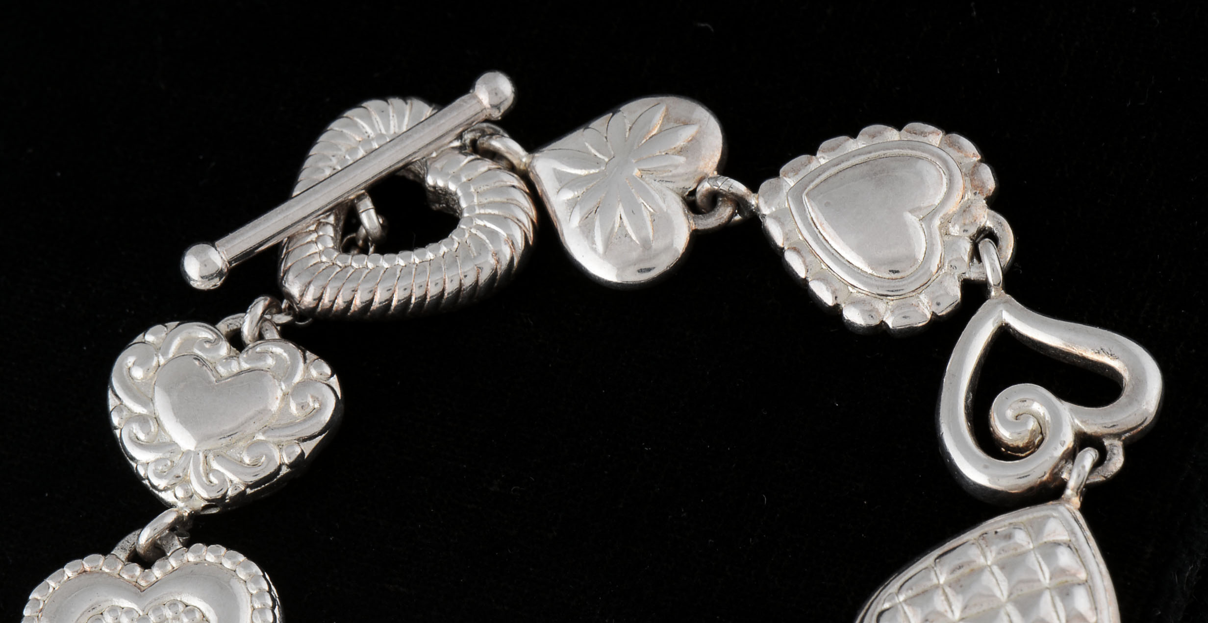 Sterling Silver Heart Link Bracelet