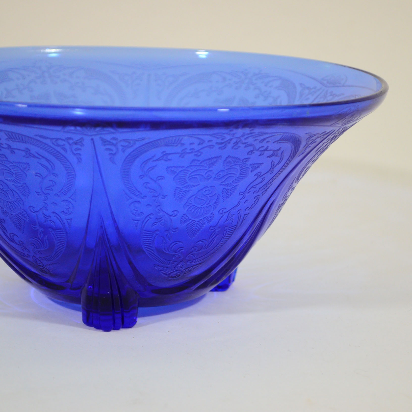 Blue Depression Glass Bowl