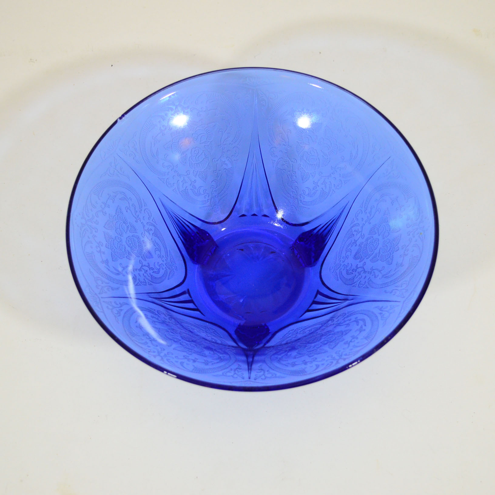 Blue Depression Glass Bowl