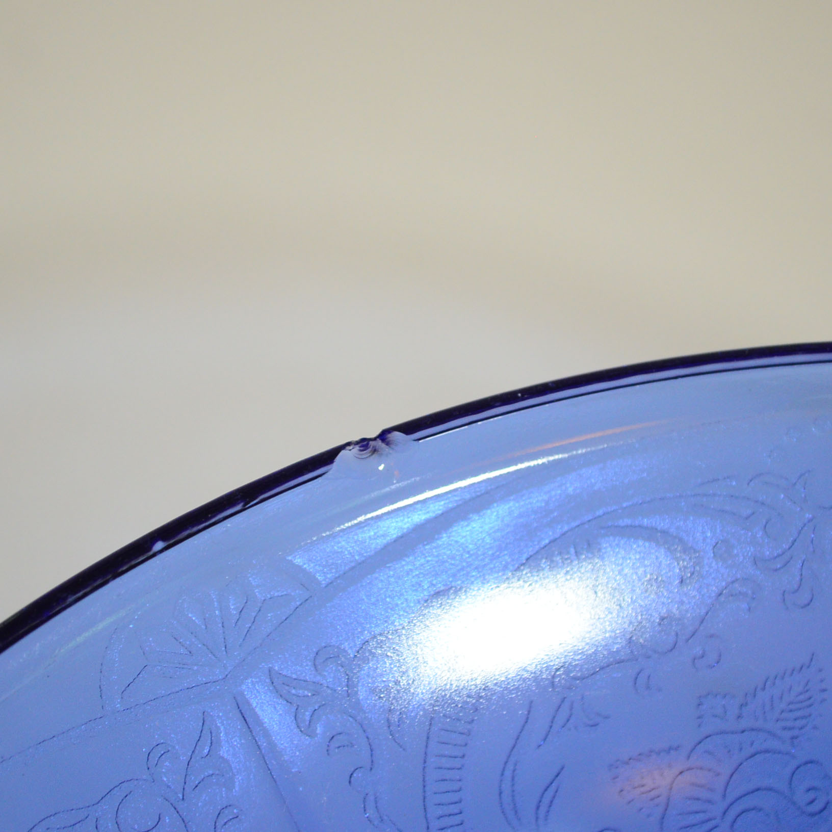Blue Depression Glass Bowl