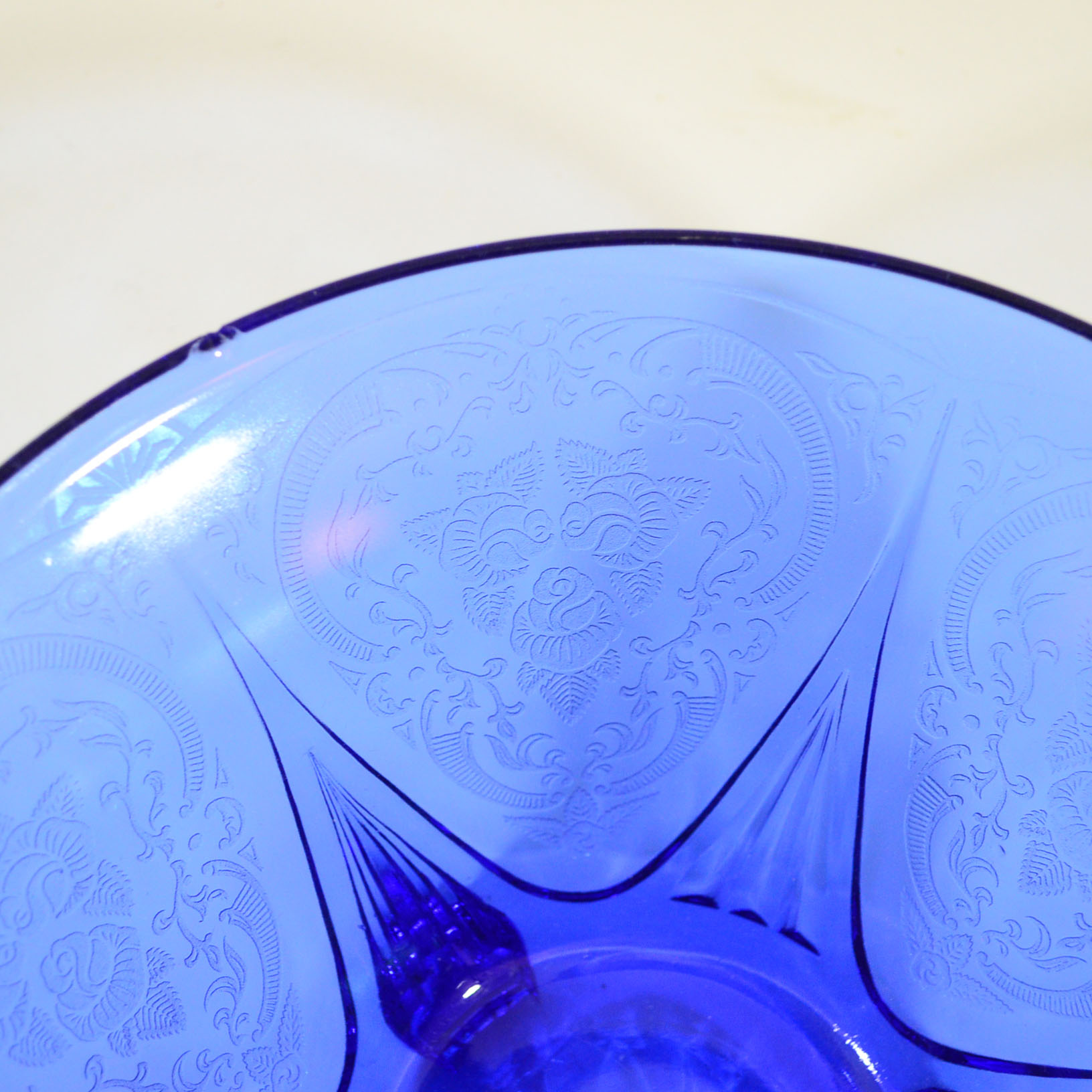 Blue Depression Glass Bowl