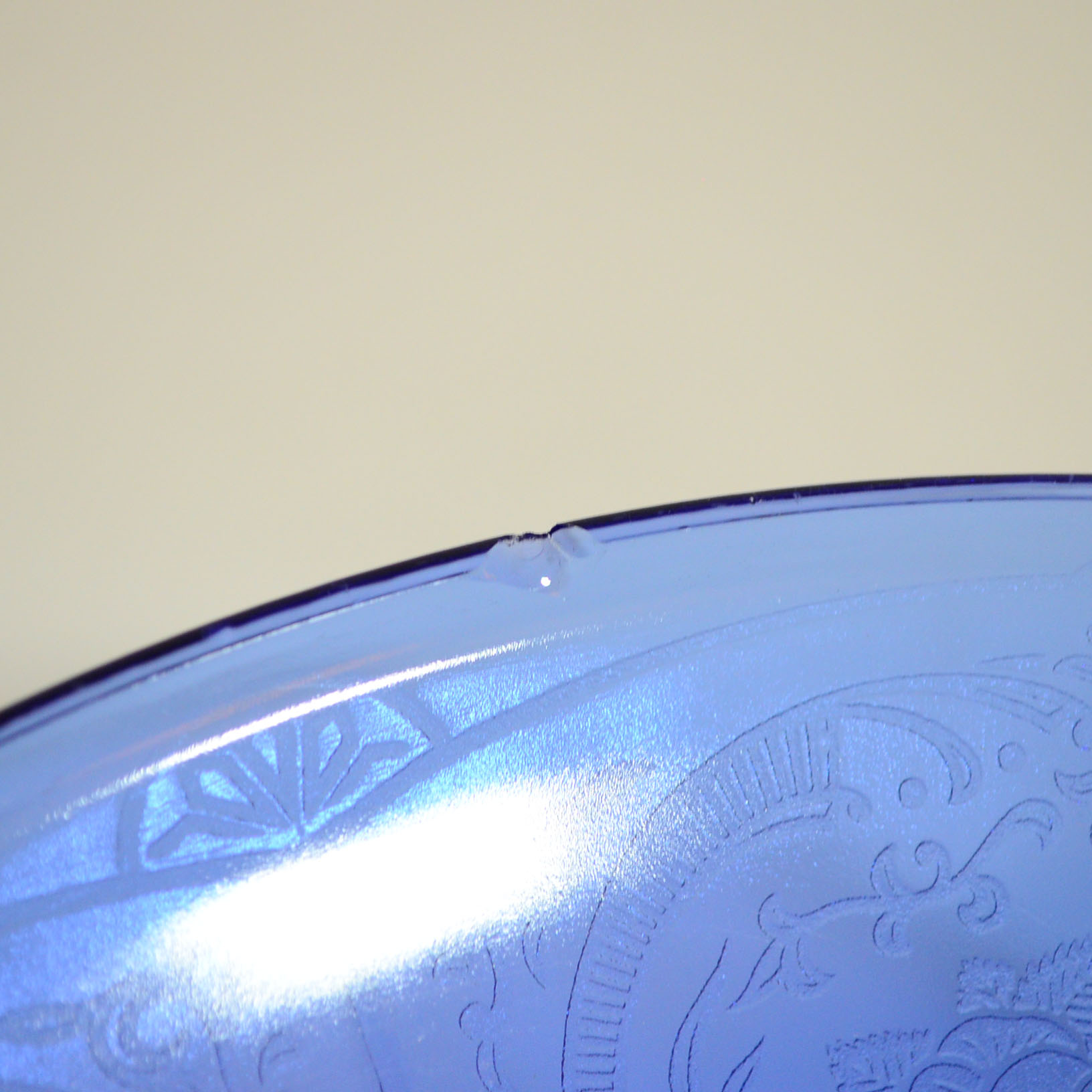 Blue Depression Glass Bowl