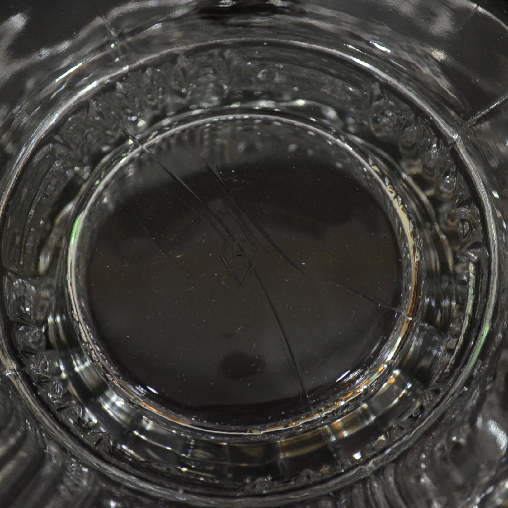 Antique Signed Heisey "Sunburst" Punch Bowl & Cups