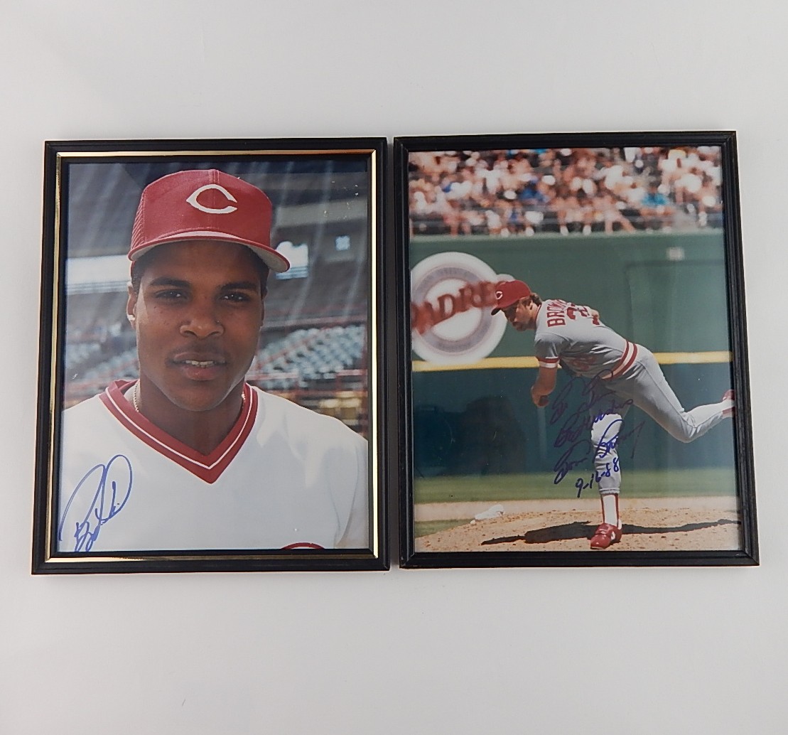Cincinnati Reds Signed Photographs - Larkin, Browning
