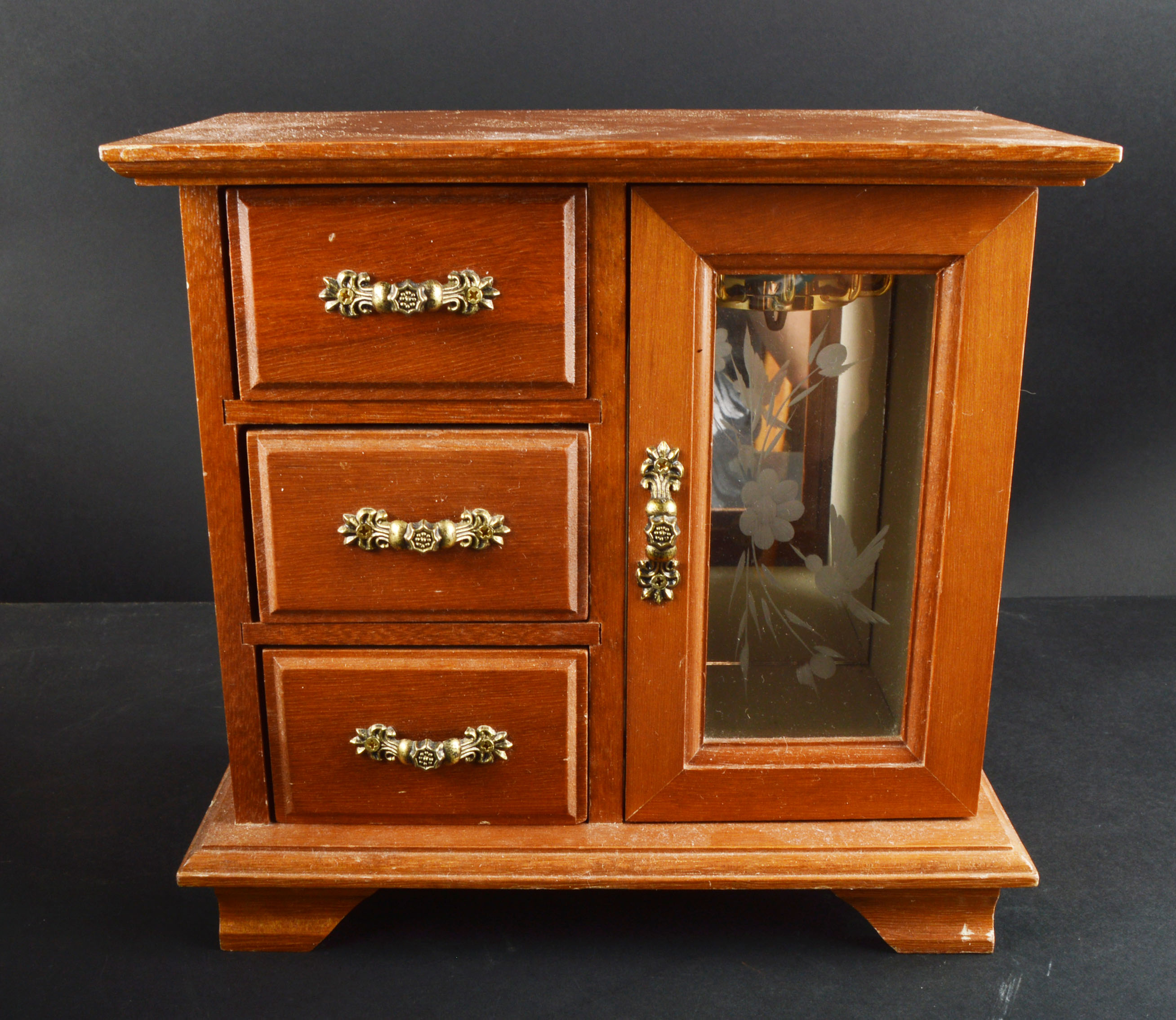 Vintage Oak Jewelry Box