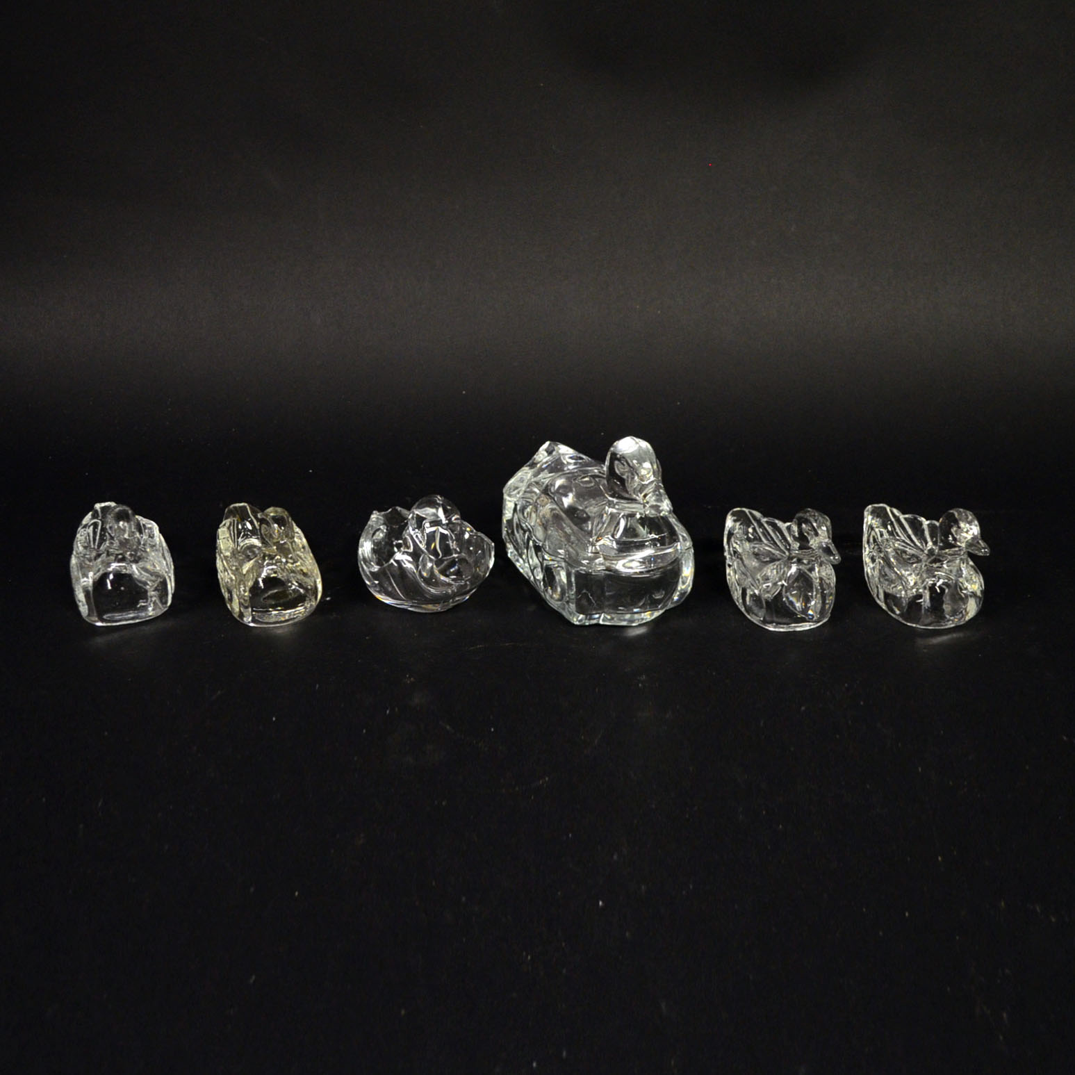 Set of Duck-Shaped Glass Ash Receivers