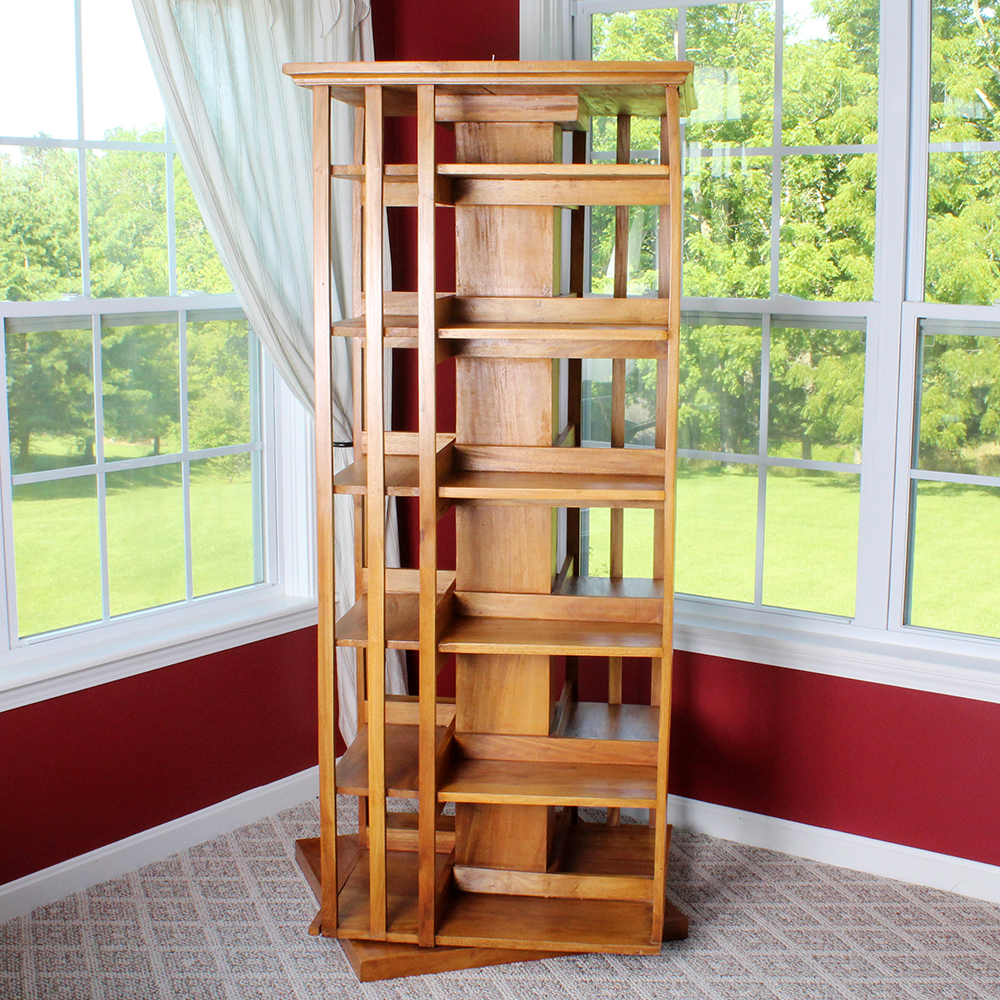 Craftsman Made Wooden Revolving Tower Shelf