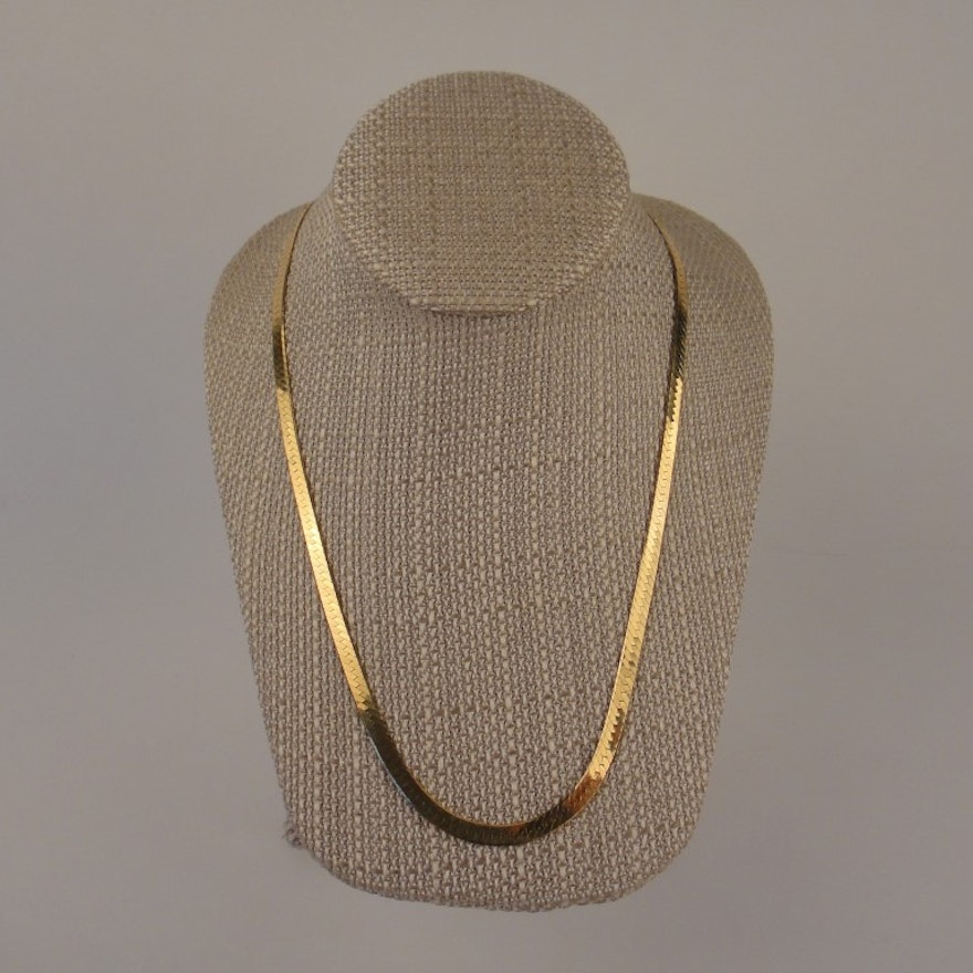 14K Yellow Gold 20" Herringbone Necklace