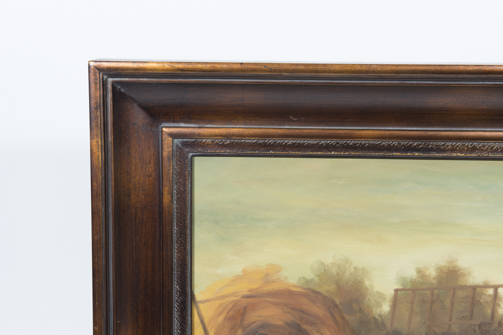 E. Noble Pastoral Scene Oil on Board