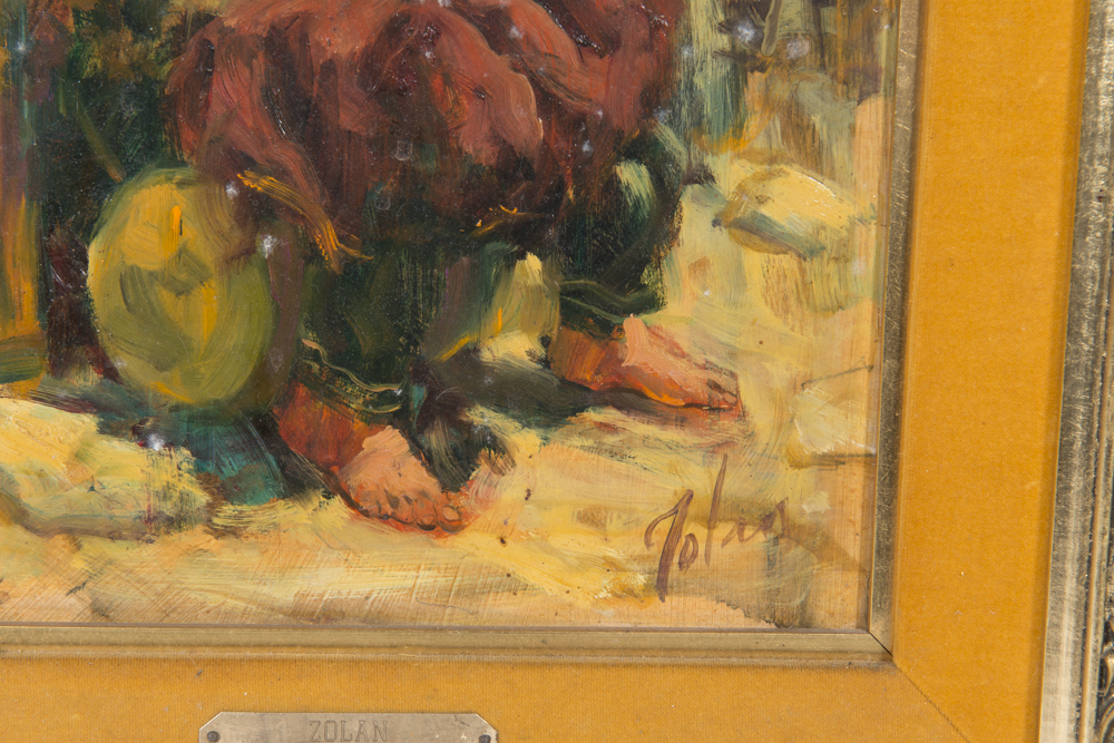 Richard H. Zolan "Israeli Woman Seamstress" Oil on Board