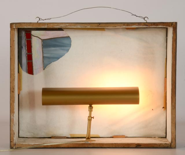 Signed Handmade Stained Glass Lightbox "Self Portrait"