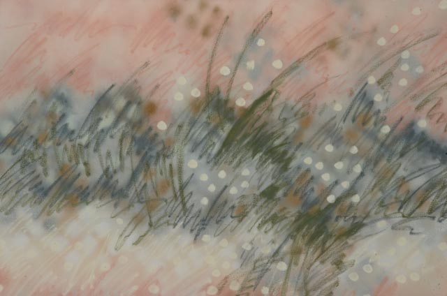 Barbara Burlingame Abstract Acrylic on Canvas "Grasshopper"