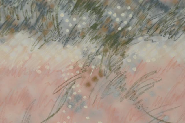 Barbara Burlingame Abstract Acrylic on Canvas "Grasshopper"