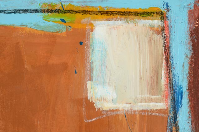 Robbie Kemper Original Abstract Acrylic on Canvas "Black Square with Blue"