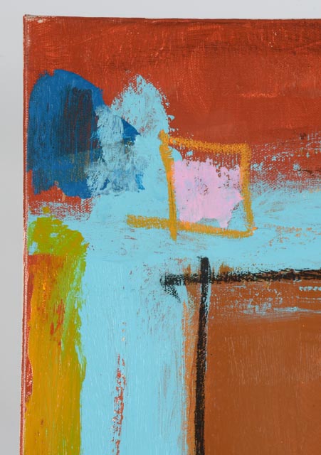 Robbie Kemper Original Abstract Acrylic on Canvas "Black Square with Blue"