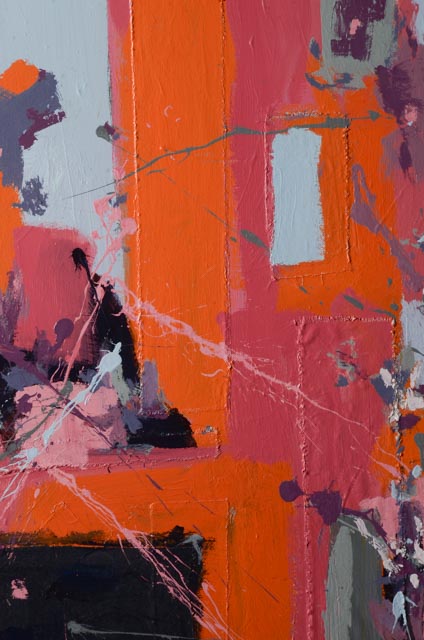 Robbie Kemper Original Abstract Acrylic on Canvas "Pink and Orange"
