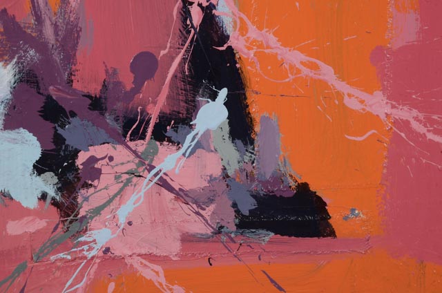 Robbie Kemper Original Abstract Acrylic on Canvas "Pink and Orange"