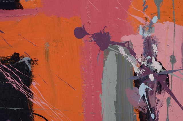 Robbie Kemper Original Abstract Acrylic on Canvas "Pink and Orange"