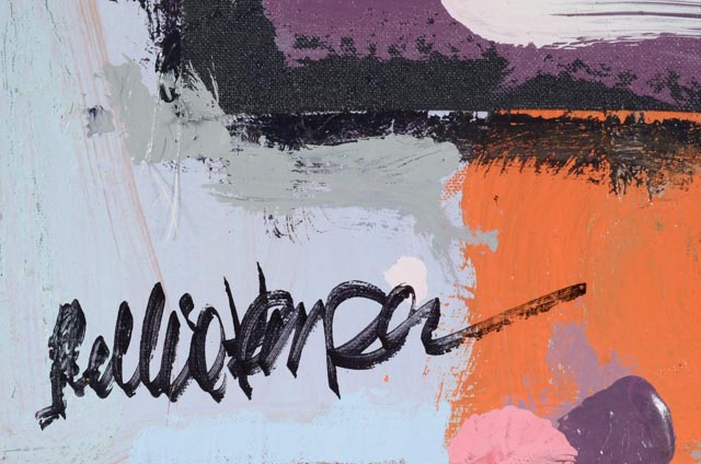 Robbie Kemper Original Abstract Acrylic on Canvas "Pink and Orange"