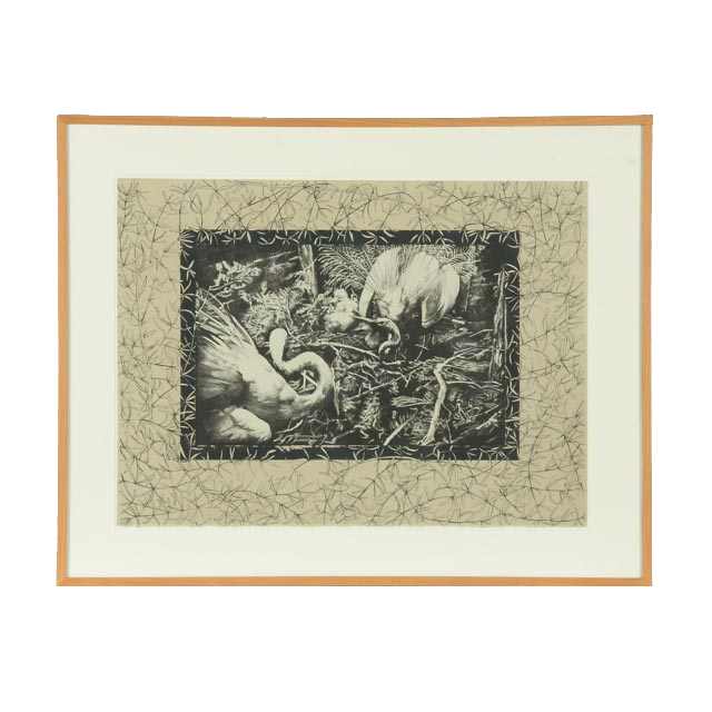 April Foster Limited Edition Signed and Numbered Lithograph "Egrets"