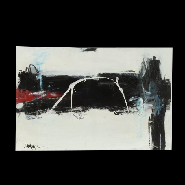 Robbie Kemper Original Abstract Acrylic on Canvas "Red Stripe"