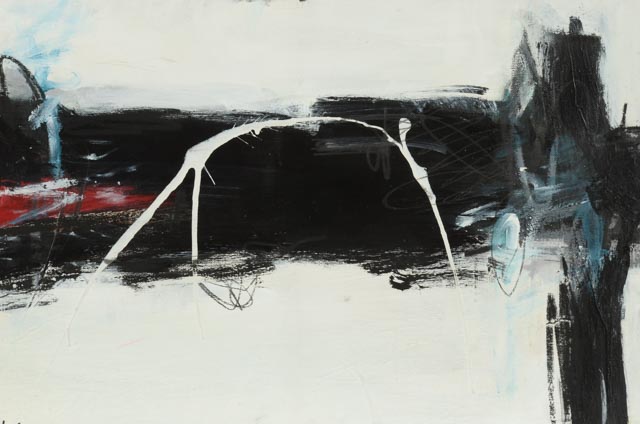 Robbie Kemper Original Abstract Acrylic on Canvas "Red Stripe"