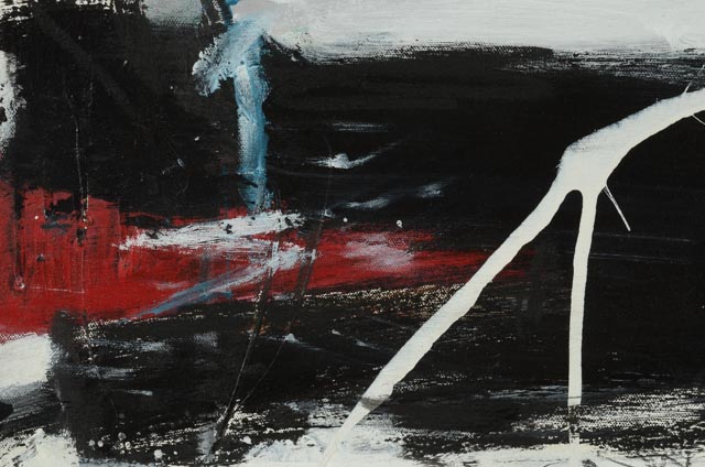 Robbie Kemper Original Abstract Acrylic on Canvas "Red Stripe"