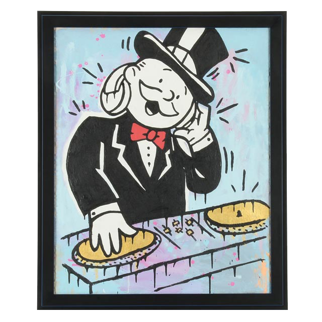 Will Street Acrylic on Canvas "Mr. Monopoly DJ"