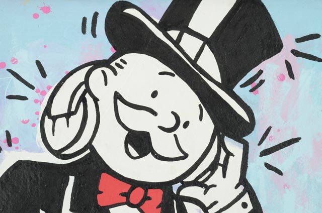 Will Street Acrylic on Canvas "Mr. Monopoly DJ"