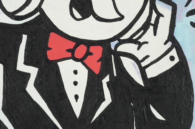 Will Street Acrylic on Canvas "Mr. Monopoly DJ"