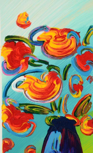 Peter Max Signed Limited Edition Embossed Serigraph "Vase of Flowers"