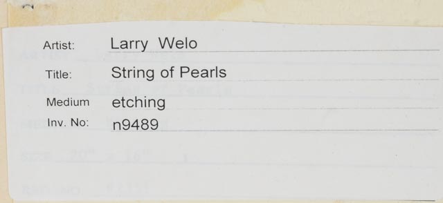 Larry Welo Limited Edition Signed and Numbered Hand Colored Etching "A String of Pearls"