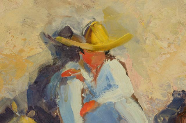 Ardath Snow Original Oil on Panel "Mexican Street Scene"