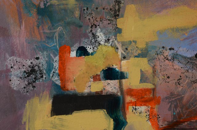 Patricia Richie Original Acrylic and Applied Paper on Paper Painting