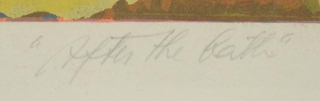 Jan De Ruth Signed Limited Edition Serigraph "After the Bath"