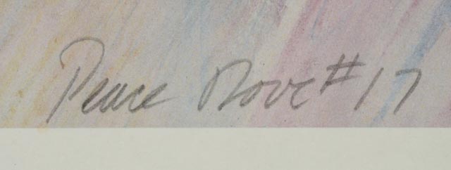 Lauerer Markin Gibbs Signed Limited Edition Lithograph "Peace Dove #17"