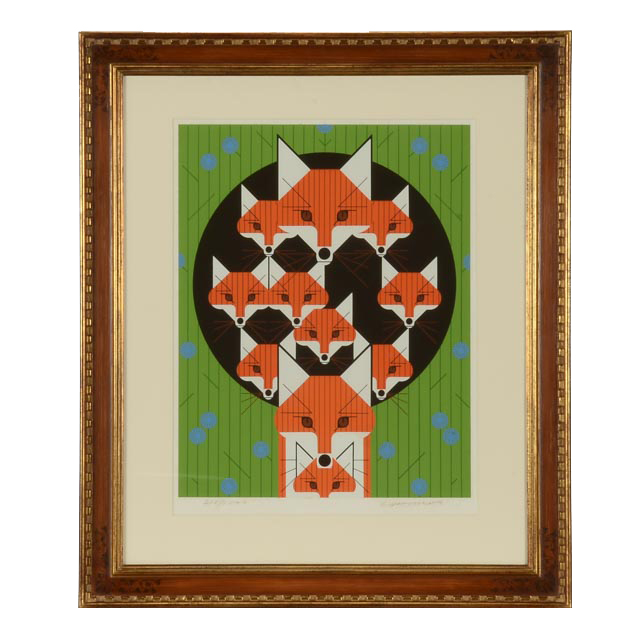 Charley Harper Signed Limited Edition Serigraph "Foxsimiles"