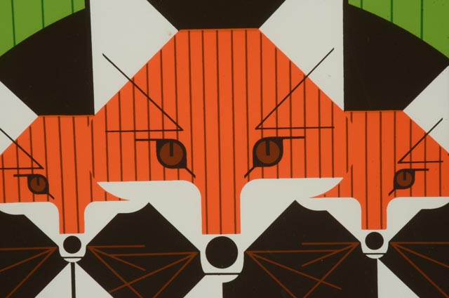 Charley Harper Signed Limited Edition Serigraph "Foxsimiles"