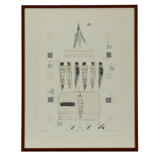 Yasufumi Chuma Original Mixed Media Monotype '"Memorandum"<Carrot>'