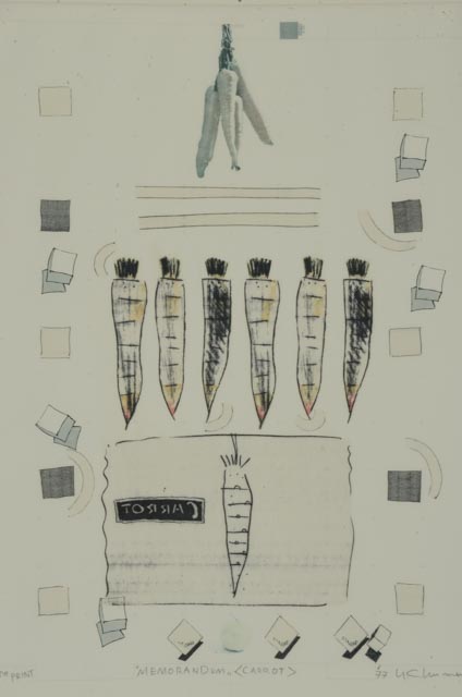 Yasufumi Chuma Original Mixed Media Monotype '"Memorandum"<Carrot>'