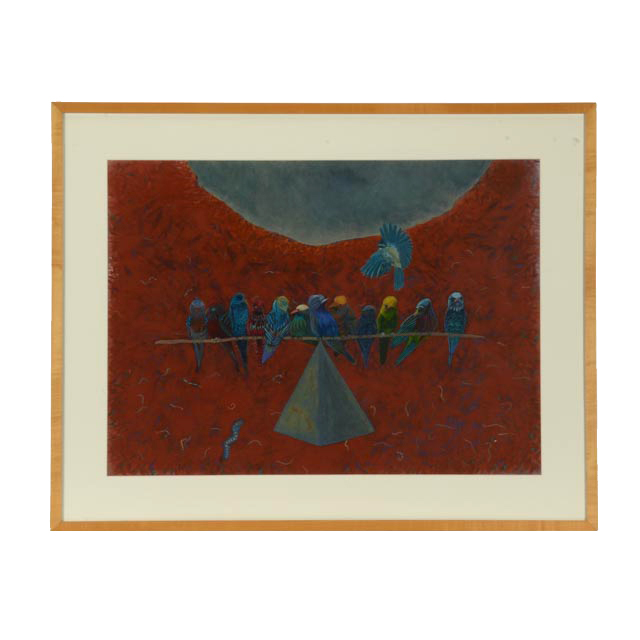 Mary Anne Donovan Acrylic on Paper "Subterranean Birds"